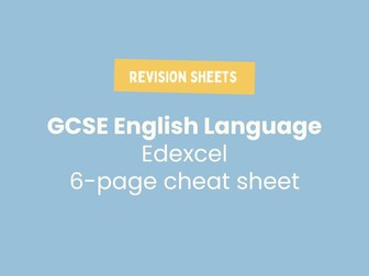 GCSE English Langauge Paper 1 Cheat Sheet