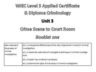 WJEC Criminology Unit 3 booklet (2026)