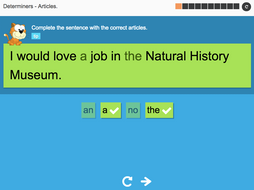 Articles - Interactive Activity - KS3 Spag