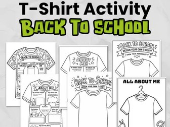 Back to School T-Shirt All About Me Activity | Primary First Week Icebreaker | No-Prep Printable