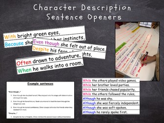 Character Description Sentence Opener Strips