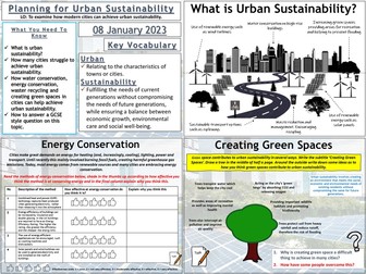 Planning for Urban Sustainability