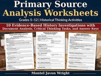 Primary Source Analysis Worksheets | KS3–KS4 History
