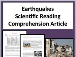 Earthquakes - A Science Reading Article - Grades 8 and above