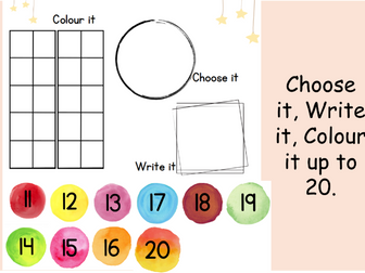 Choose it, Write it, Colour it to 20