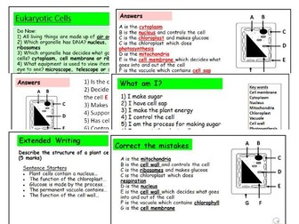 GCSE Eukaryotic Cells: Complete Lesson with Worksheets and Activities