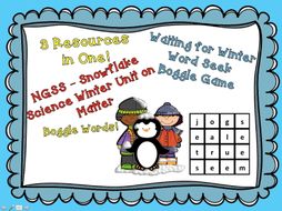 Winter Matter and Snowflake Science Unit with Boggle
