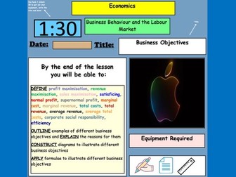 Business Objectives (Economics)
