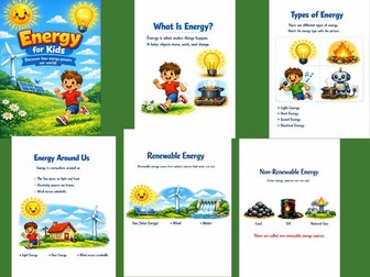 Energy for Kids | Physics Worksheets | Science Activities | STEM Printable | Age 6–9 | PDF