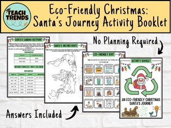 Eco-Friendly Sustainable Christmas: Santa's Journey Activity Booklet