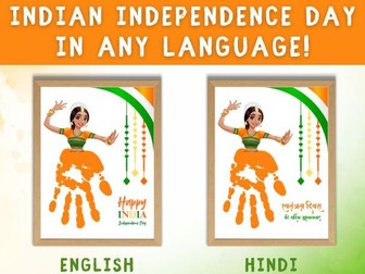 India Republic Day Handprint Craft Template | Indian Tricolor Craft in English & Hindi
