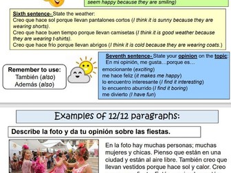 Spanish GCSE Writing- A guide to 12/12 on Q1 Edexcel