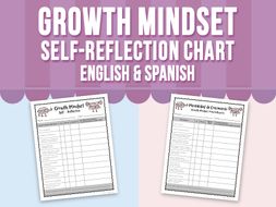 Growth Mindset Self Reflection Chart - English & Spanish