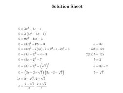 Quadratic Equation Questions By Completing The Square Worksheet By