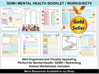 SEMH MENTAL HEALTH BOOKLET / WORKSHEETS