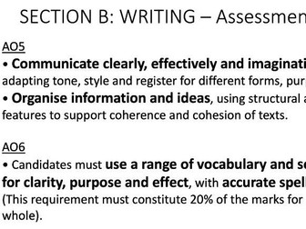 AQA Language Paper 1 - Section B Creative Writing