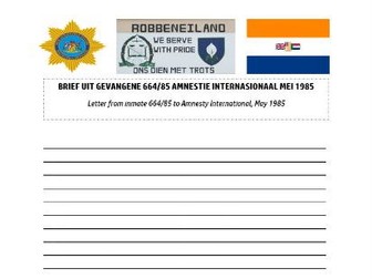 7. Mandela in Prison 1964 - 1990 Robben Island Letter Task