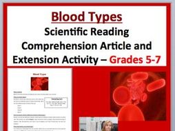 Blood Types - Science Reading Article - Grades 5-7
