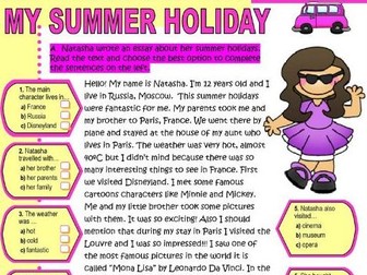 English - Year 1 - Lesson 1 (Summer Holiday Writing)