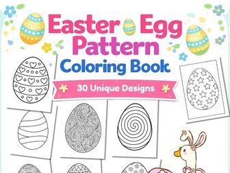 Easter Egg Pattern Coloring Book | 30 Printable Coloring Pages | No Prep Spring Activity