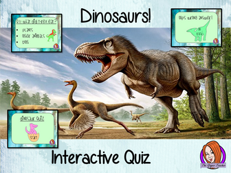 Dinosaurs Quiz   -  Paperless digital resource Interactive PDF Freebie STEAM Activity