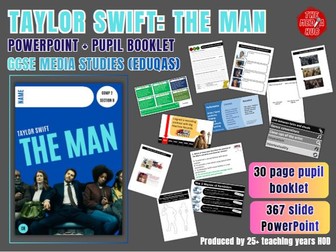Taylor Swift The Man | Complete + Comprehensive Lessons + Resources | GCSE Media Studies | Eduqas