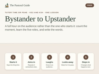 Bystander to upstander: a full anti-bullying lesson for KS3 and KS4