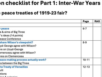 Inter-War years comprehensive revision checklist Cambridge iGCSE History 20th Century Option B
