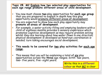 BTEC Children's Play, Learning + Development L2- Unit 2: Promoting Development Through Play LAB