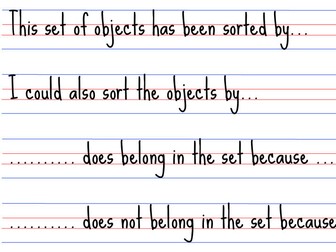 Maths White Sentence Stems for DISPLAY YEAR 1 Autumn