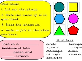 Year 2 Mastery style Maths- Describing 2D shapes