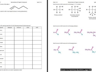 A-Level Chemistry Basics  of Organic Chemistry guided notes