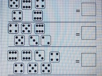Number bonds to ten. Total the spots on given dice.