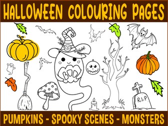 Halloween Colouring Pages – Pumpkins, Spooky Scenes and Monsters Activities