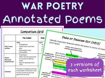 War Poetry Annotated Rupert Brooke & Wilfred Owen