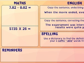 Year 6 Morning Tasks Term 1