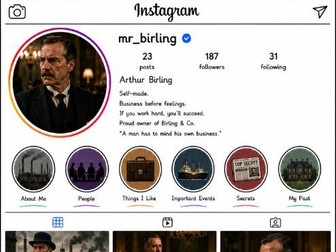 An Inspector Calls Insta Profile Mr Birling