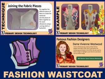 Design Technology - Fashion Waistcoat (Upper Key Stage 2)