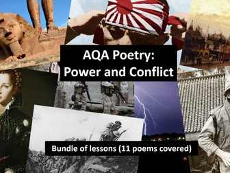 AQA Power and Conflict Poetry - Lessons for 11 poems - Bundle Offer