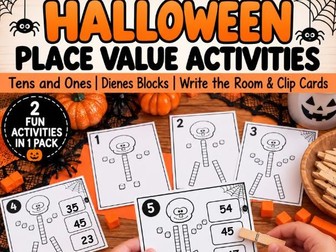Halloween Place Value Activities - Tens and Ones - Dienes - KS1 Maths