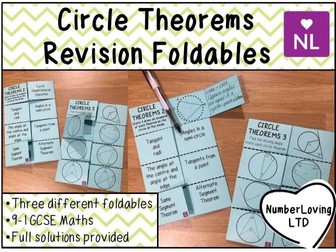 Circle Theorems Revision Foldable