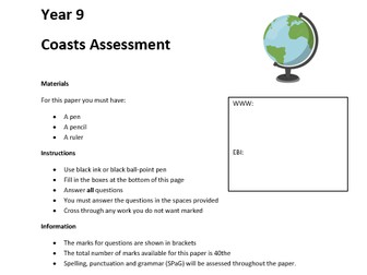 Coasts End of Topic Assessment KS3