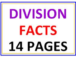 Division Facts Bundle 14 Worksheets