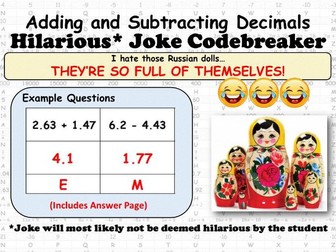 Adding and Subtracting Decimals Codebreaker