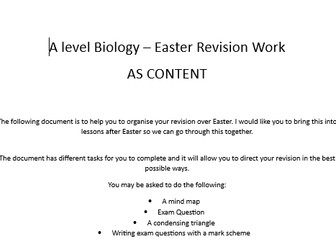 A Level Biology Paper 1 Quick Revision Booklet