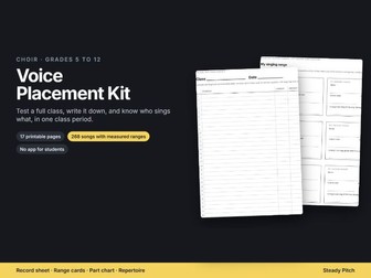 Choir Voice Placement Kit, range test pack