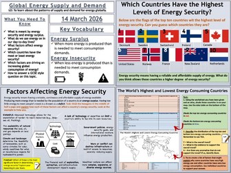 Energy Management: Global Energy Supply and Demand