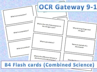 OCR GCSE Biology (9-1)  B4 Flashcards for combined science students