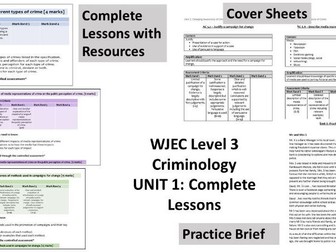 Unit 1 Criminology: Complete Lessons and Resources