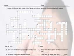 Body Parts Crossword Puzzle